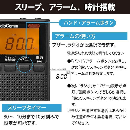 Portable Tv (Ohm) Audiocomm Dsp Fm Am/Fm Rad-P300S-K 03-0 0