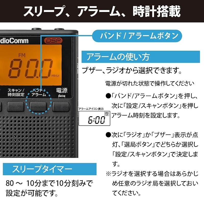 Portable Tv (Ohm) Audiocomm Dsp Fm Am/Fm Rad-P300S-K 03-0 0