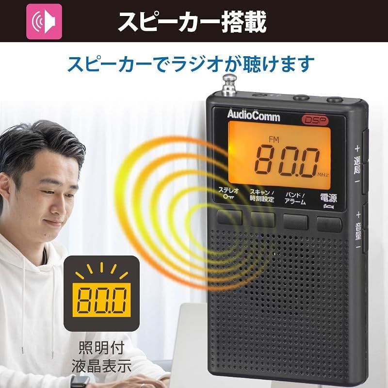 Portable Tv (Ohm) Audiocomm Dsp Fm Am/Fm Rad-P300S-K 03-0 0