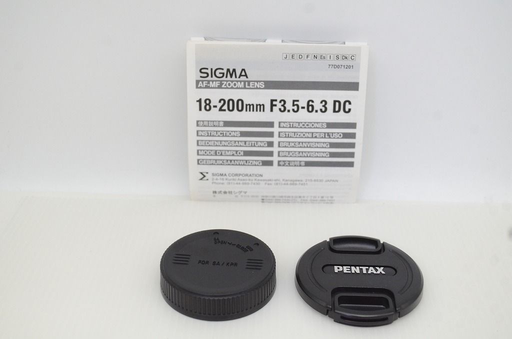 Sigma Lens (Zoom) 18-200Mm F3.5-6.3 Dc Pentax K Aps-C 251208Q