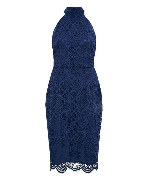 Yumi Kim Others Womens Lace Halter Neck Dress Navy