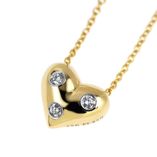 Tiffany Necklace K18Yg/ Pt950
