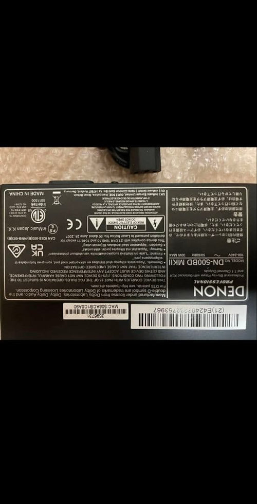 Denon Professional Blue Ray Player Dn-500Bd Mkii