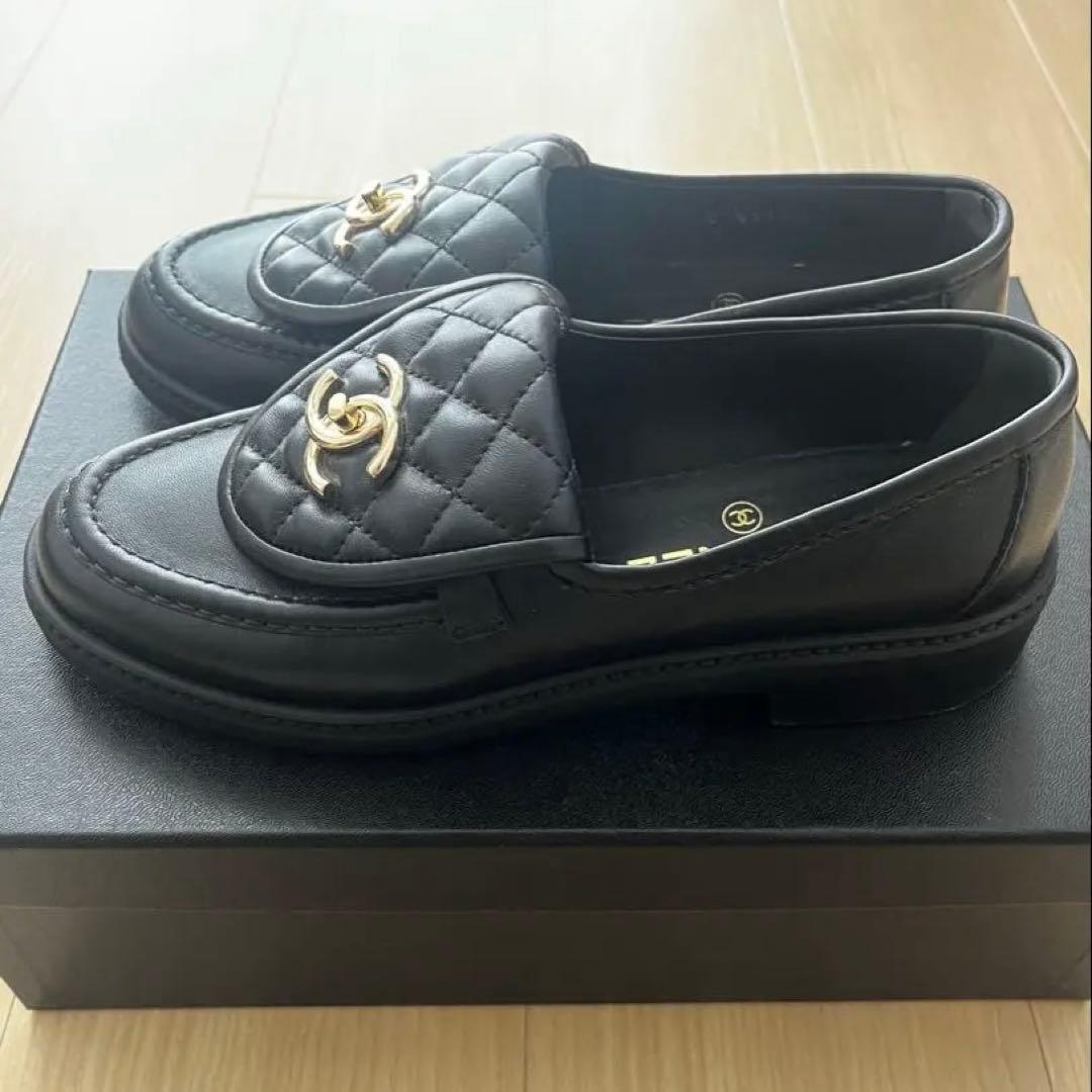 Chanel Loafers Leather Shoes 36