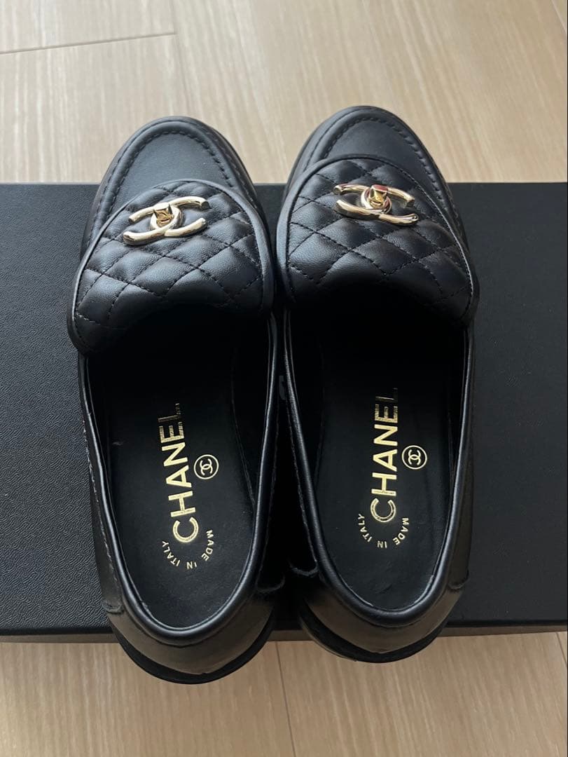 Chanel Loafers Leather Shoes 36