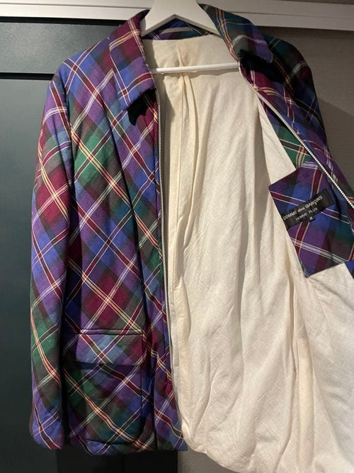 Comme Des Garcons Homme Plus Quilting Jacket M 97Fw Plaid Padded Coat