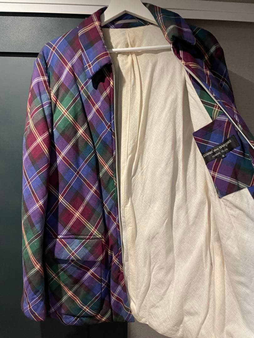 Comme Des Garcons Homme Plus Quilting Jacket M 97Fw Plaid Padded Coat