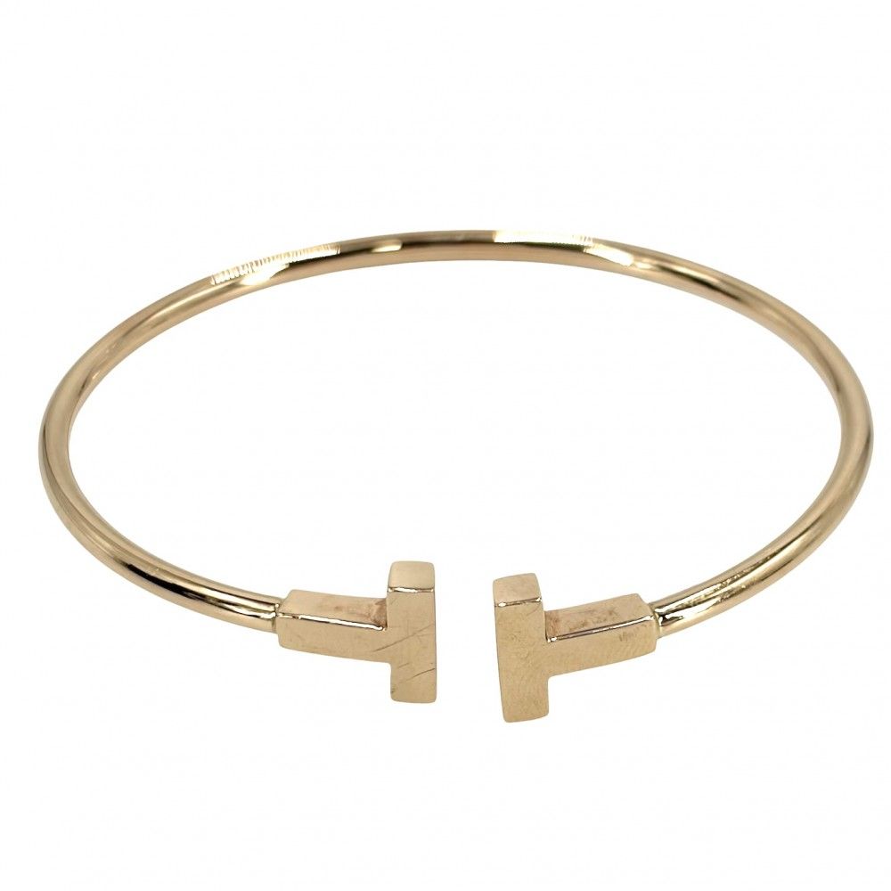 Tiffany Bangle Wristband T Au750 18 Pg Tiffany&Co. K18 8.6G