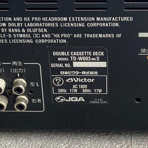 Cd, Md Cassette Decks Victor Td-W603Mk