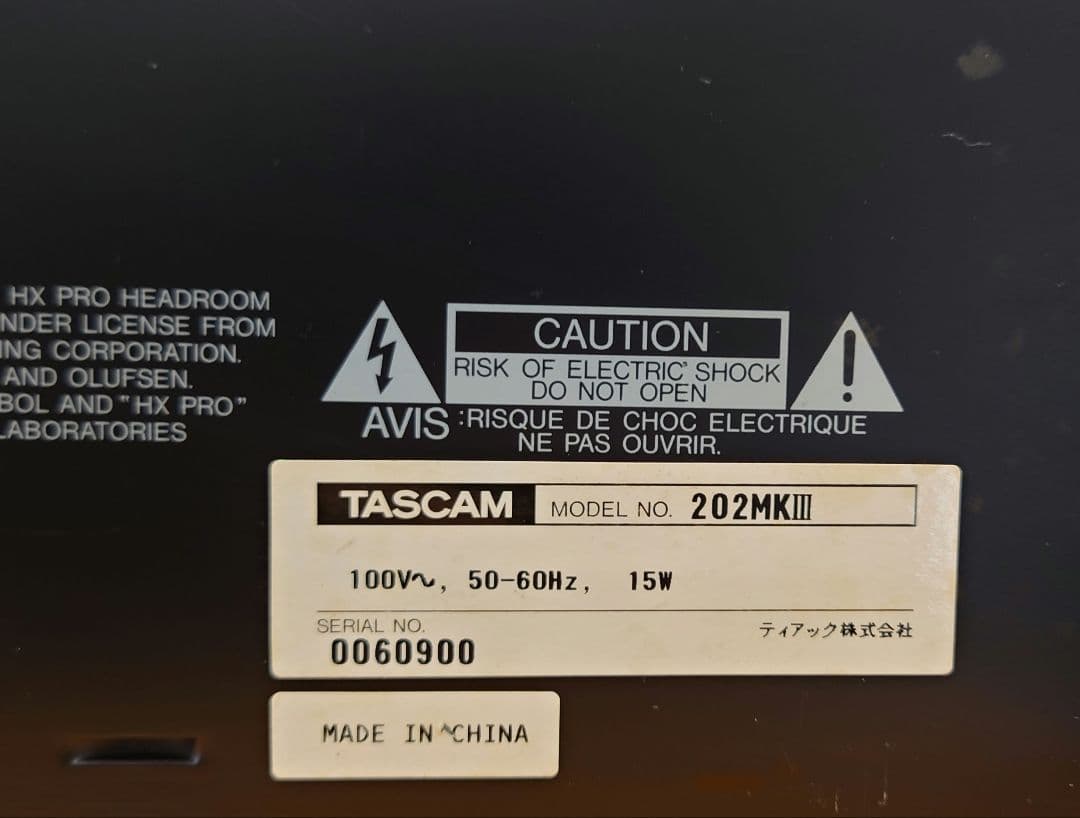 Tascam Cd Md Cassette Deck 202Mk Iii