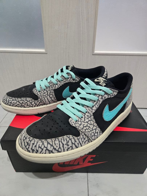 Nike Sneakers Air Jordan 1 Low Black/Light Blue/Grey