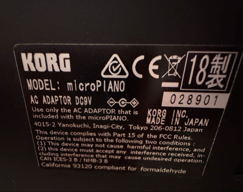 Korg Keyboard Electronic Piano Micropiano 61