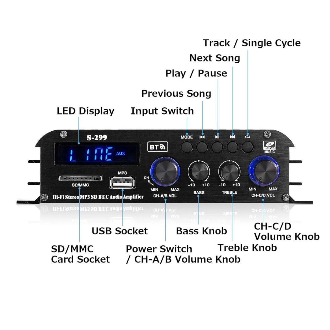 Power Amplifiers Nobsound S-299 Hifi 4.0Ch