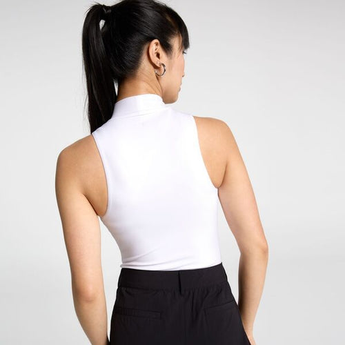 Calee Long Sleeve Calia Womens Inspire Halter Thong Bodysuit Pure White