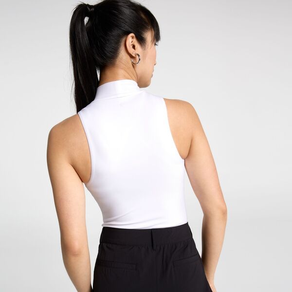 Calee Long Sleeve Calia Womens Inspire Halter Thong Bodysuit Pure White