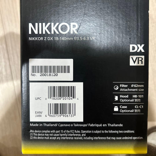 Nikon Zoom Lenses Nikkor Z Dx 18-140Mm F/3.5-6.3 Vr