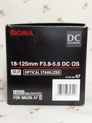 Sigma Zoom Lenses 18-125Mm F3.8-5.6 Dc Os Hsm