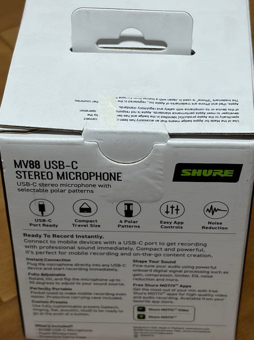 Shure Condenser Microphones Mv88 Usb-C