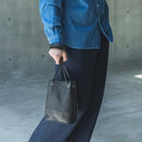 Mr.Olive Tote Bag Waterproof Washable Leather "2Way Small Cylinder Me653