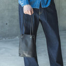 Mr.Olive Tote Bag Waterproof Washable Leather "2Way Small Cylinder Me653