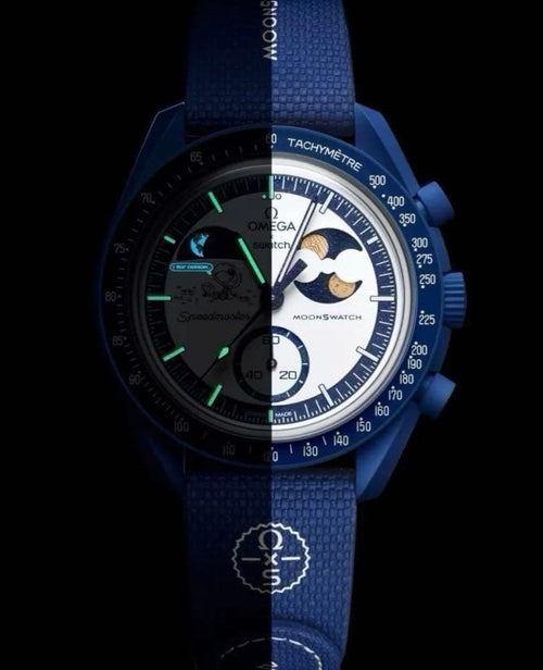 Quartz Watches Omega Swatch Moonswatch Popcorn Navy