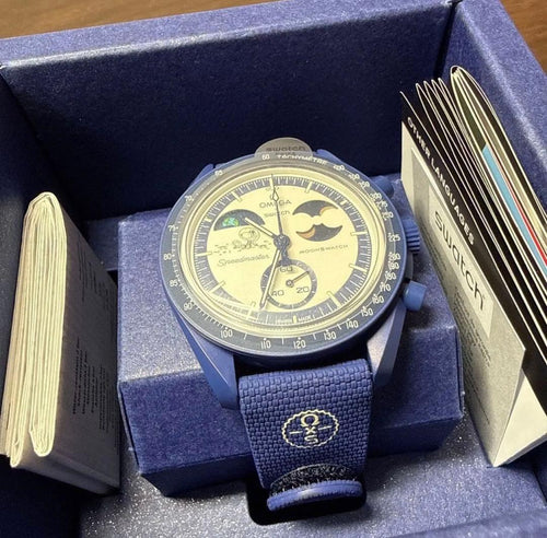 Quartz Watches Omega Swatch Moonswatch Popcorn Navy