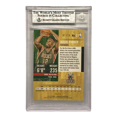 Nba Panini Paramount Jabari Parker Bucks 01/10 #27 It2