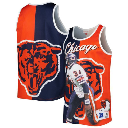 Short Sleeve (T -Shirt) Mens Mitchell Ness Walter Payton Navyorange Chicago