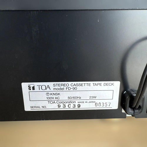 Cd Md Cassette Deck Toa Fd-90