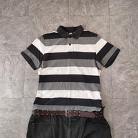 Nike Polo Shirts Border Shirt Black Gray 00S E