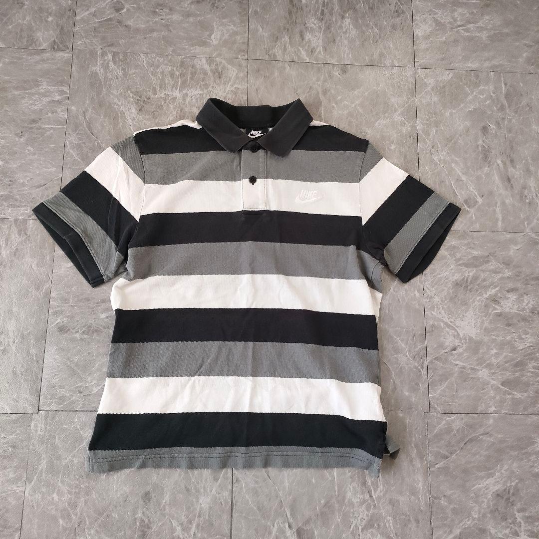 Nike Polo Shirts Border Shirt Black Gray 00S E