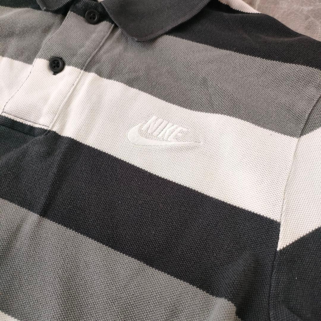 Nike Polo Shirts Border Shirt Black Gray 00S E