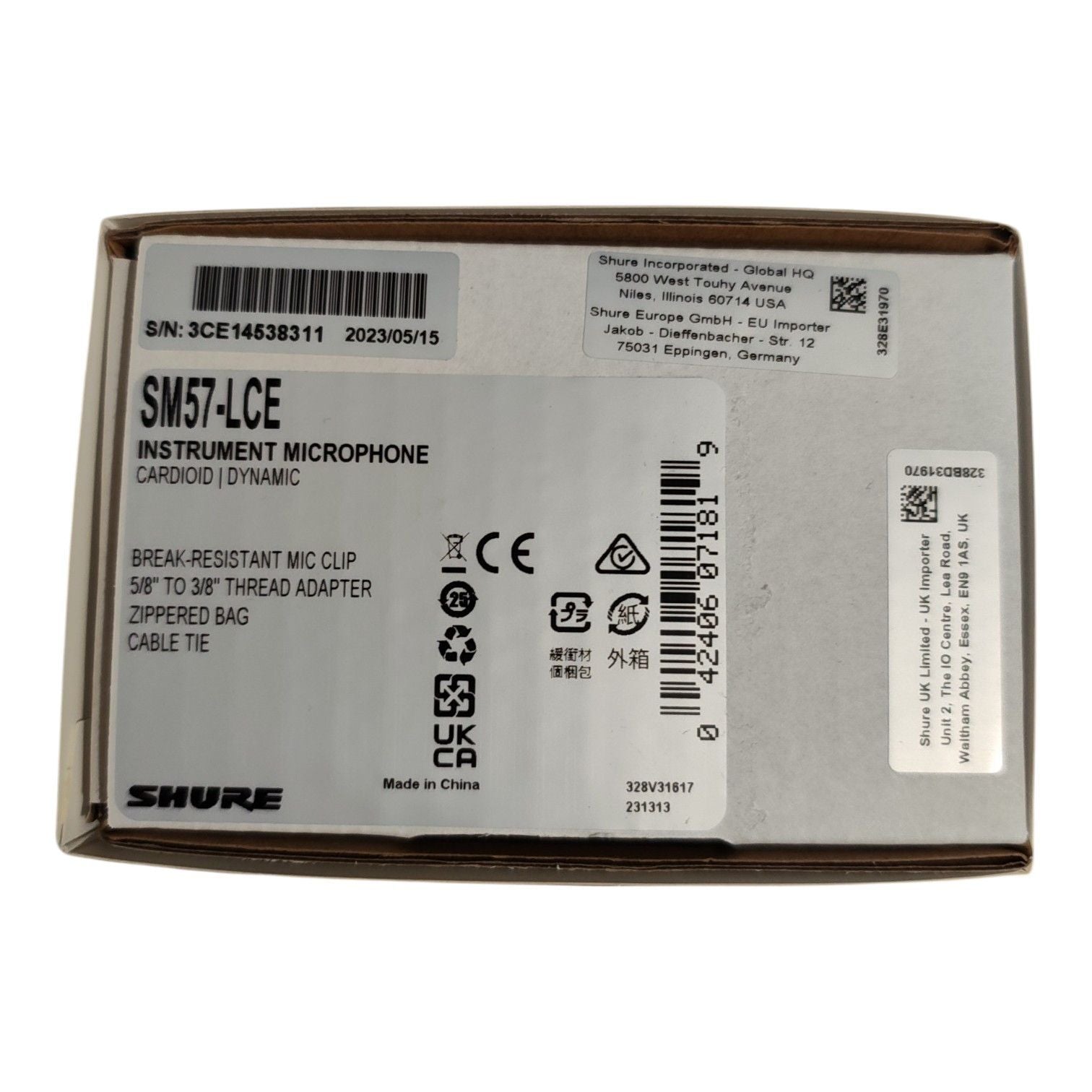 Shure Dynamic Microphone Sm57-Lce 57 Sm57 42406071819 Wj204