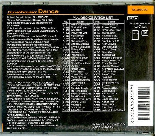 Roland Software Sound Source Sl-Jd80-02 Jd-800 Drms&Perc.Dance