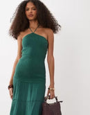 Long Sleeves, Three Quarter Sleeve T Mango Teen Halterneck Tiered Maxi Dress