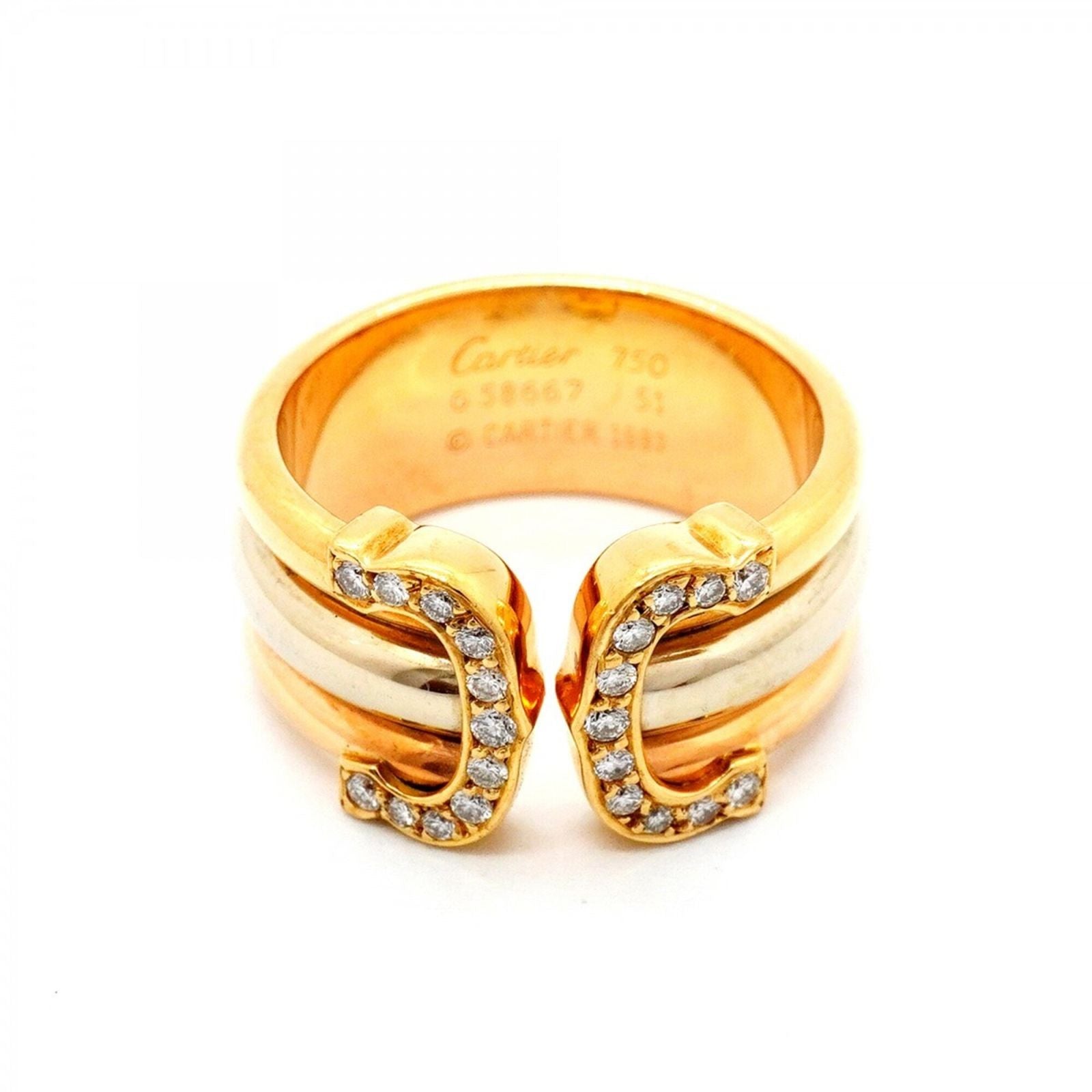 Cartier Ring 2C 18Kyg 18Kwg 18Kpg 51