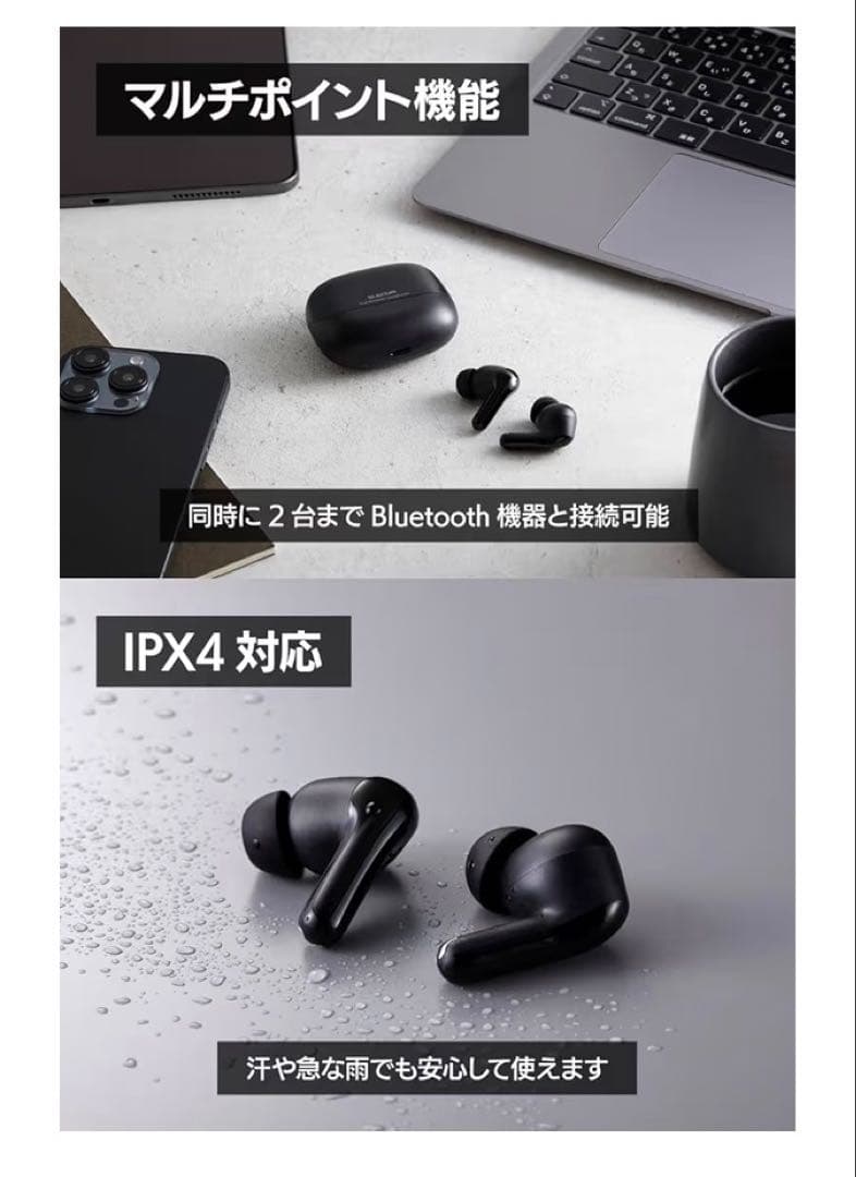 Elecom Wireless Earphones Bluetooth5.4Lbt-Tws20Ecbk
