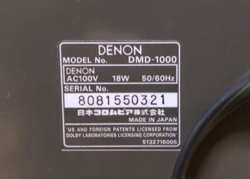 Denon Cd Md Cassette Deck Dmd-1000