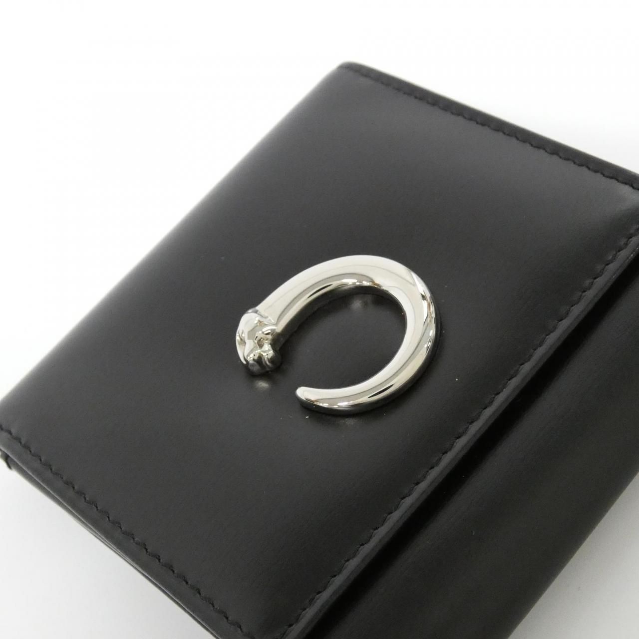 Cartier Coin Case Purse Panthere Black( Silver(