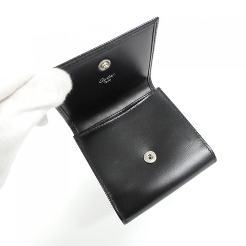Cartier Coin Case Purse Panthere Black( Silver(