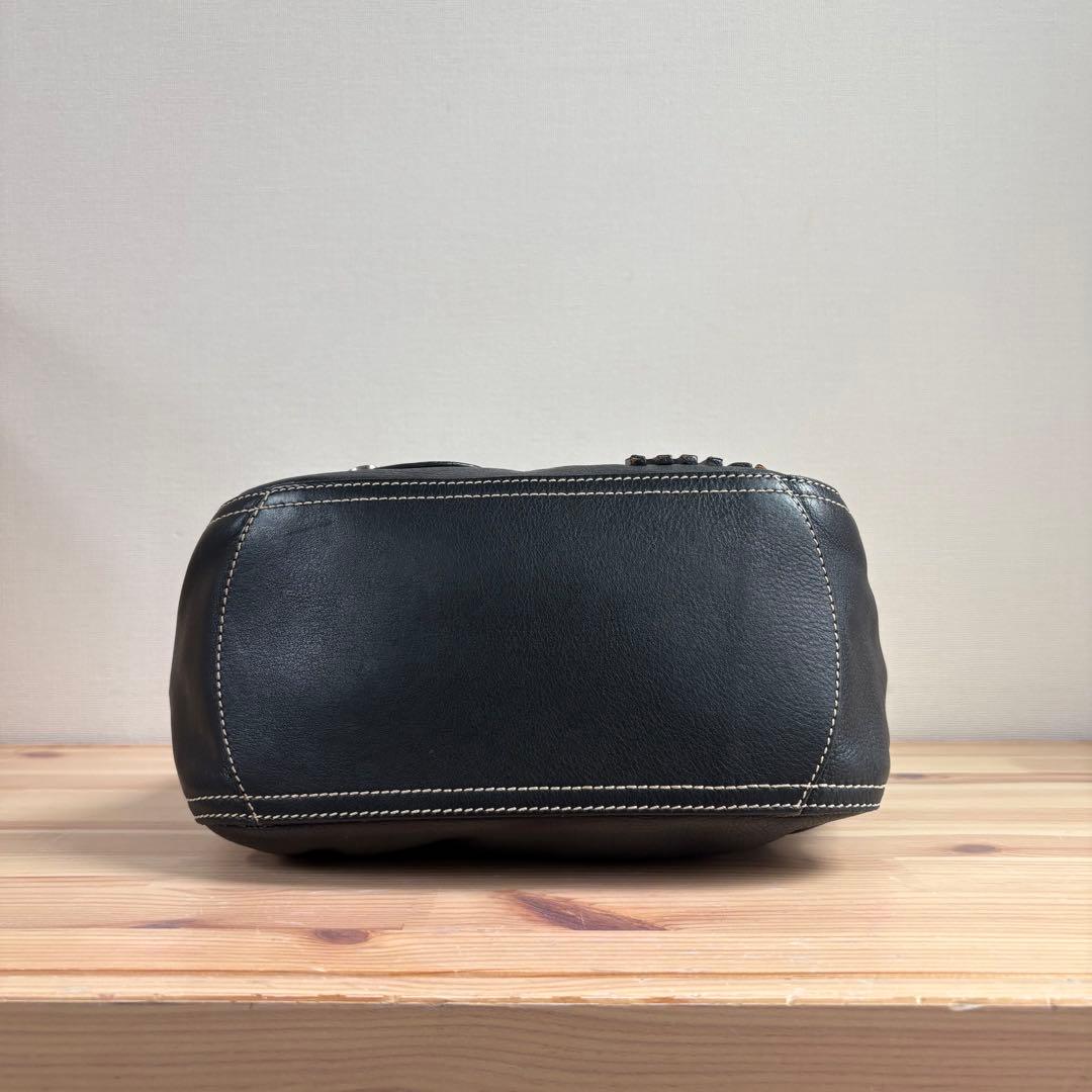 Miu Shoulder Bags Y2K Logo Hobo Bag Leather Black