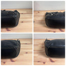 Miu Shoulder Bags Y2K Logo Hobo Bag Leather Black