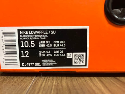 Baskets Nike X Sacai Undercover Ldwaffle Noir/Bright Citron-Sail