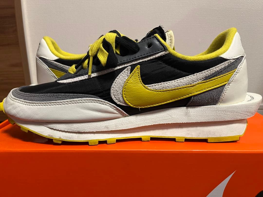 Baskets Nike X Sacai Undercover Ldwaffle Noir/Bright Citron-Sail