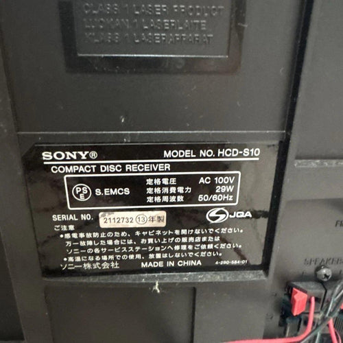 Sony Mini Component Systems Hcd-S10 Ss-Cs10B