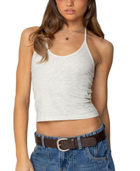 Long Sleeve Edikted Maybell Halter Top Graymelange