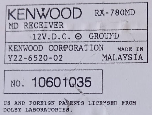 Cd Md Cassette Deck Kenwood Rx-780Md