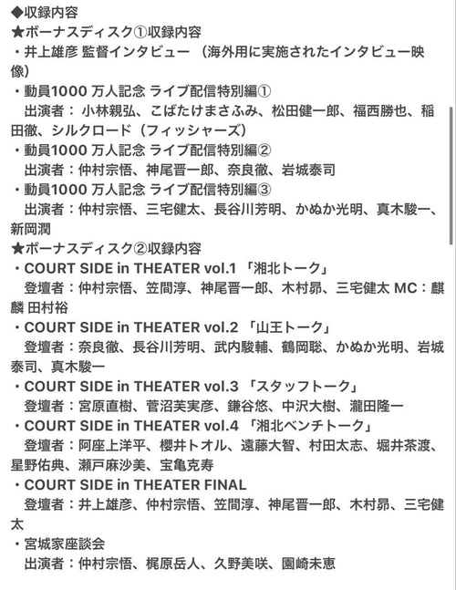 Anime The First Slam Dunk Blu-Ray