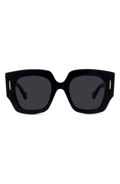 Loewe Sunglasses Anagram Small Geometric Sunglasseshiny Black Smoke