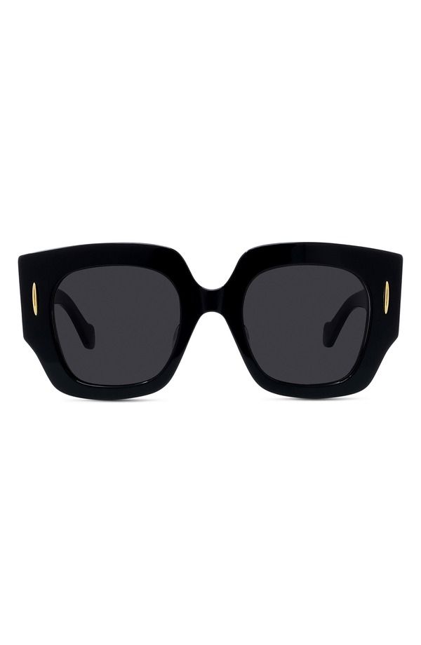 Loewe Sunglasses Anagram Small Geometric Sunglasseshiny Black Smoke